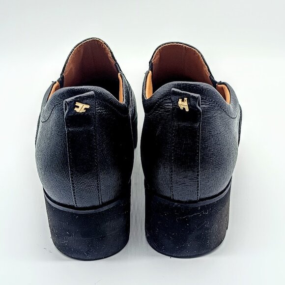 Fiorangelo Black Italian Leather Chunky Slip-On Loafers - Picture 4 of 9